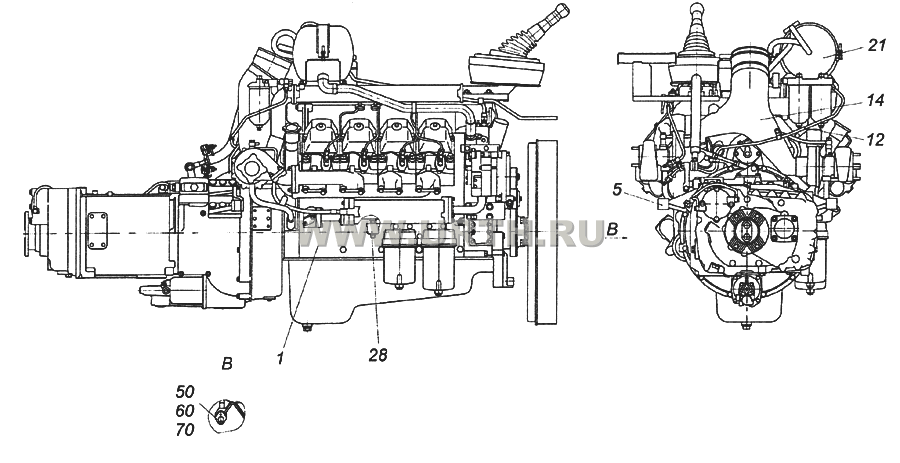 6520-1000263-10 Агрегат силовой 740.60-360, укомплектованный для установки на автомобиль